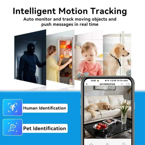 Tuya Smart 5MP WiFi Indoor Security Camera Baby Monitor, IR Night Vision, 355° PTZ Auto Tracking, Two-Way Audio IP Camera