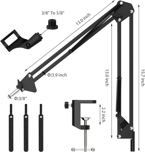 Professional Flexible Desktop Microphone Adjustable Suspension Scissor Boom Arm Stand for SM7B AM8 A8 A6V K658 K688 K669 Mic