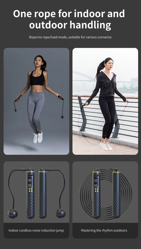 Jump Rope With Counter Adjustable Skipping Calorie Smart For Fitness Exercise And Weight Lose Counting Steel Traini Home Sport