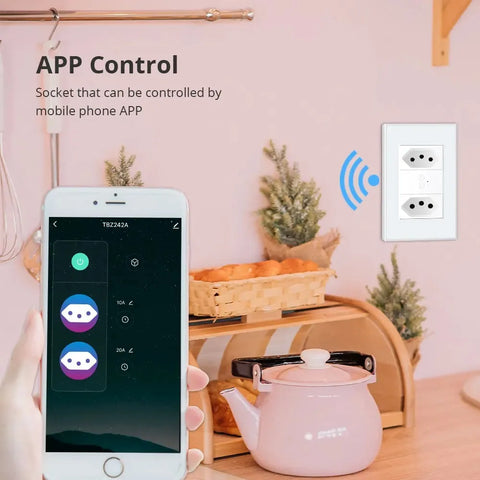 Zemismart Zigbee Brazil Socket Work with Tuya Smart  Life 10A 20A Brazil Outlets Alexa Google Home Control
