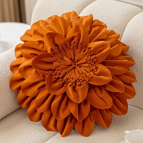 Flower Velvet Cushion Cover Luxury Handmade Splicing Petal Pillow Cover For Living Room Sofa Office Waist Back Cover Pillowcase
