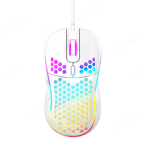 USB Wired Gaming Mouse with RGB Backlight 6 Levels 7200DPI Adjustable Ergonomic Design Mice for Office Laptop PC Computer Gamer