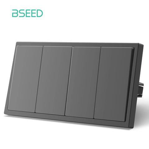 BSEED 1/2Gang Wall Light Switch Mechanical Buttons Switch 1Way EU Standard Plastic Frames LED Indicator Quick Wire Connection