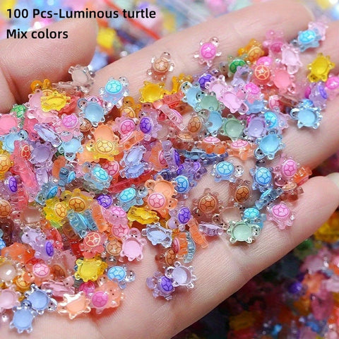 200/100PCS Glow in The Dark Turtle Figurines DIY Crafts, Fairy Garden Decor, Dollhouse Accessories & Terrarium Landscape Design
