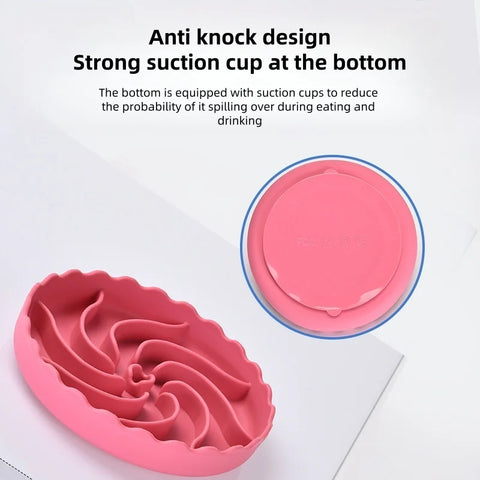 Dog Slow Food Bowl Food Grade Silicone Pet Slow Feeder Bowl with Suction Mat Dog Slow Eat Bowl Anti-choking Pet Feeding Supplies