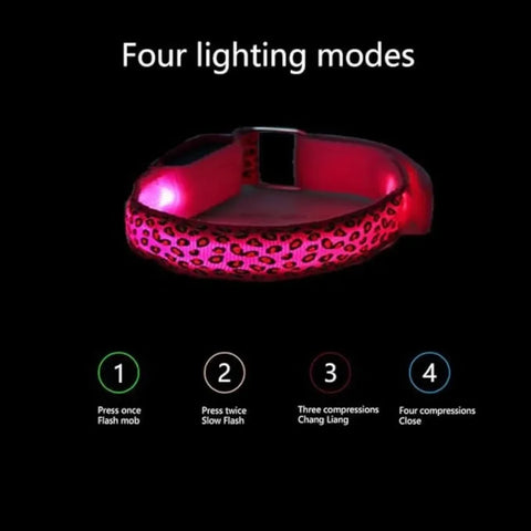 Adjustable Luminous LED Dog Collar Bright Nylon Collar Night Safety Pet Accessory for Dogs