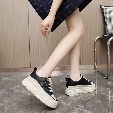 Chunky Sneakers Women 2025Spring Platform Designer Casual Shoes Comfortable Softsole Waterproof Vulcanize Shoes Zapatillas Mujer