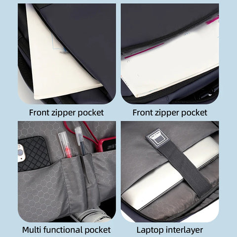 USB Business Backpack Commuting Hiking Camping Shopping Outdoor Travel Bag Laptop Computer Handbag Short Trip College Schoolbag