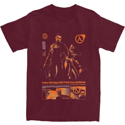 Oversized T-Shirt Videogames HALFS LIFES V4 Cotton T-Shirts Trending Tee Shirt for Men Summer Y2K Retro Loose Short Sleeve Tops