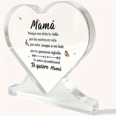 Regalos para Mama Office Desk Decoration Acrylic Gift Keepsake Town Paper Spanish Mom Christmas Mother's Day Gift