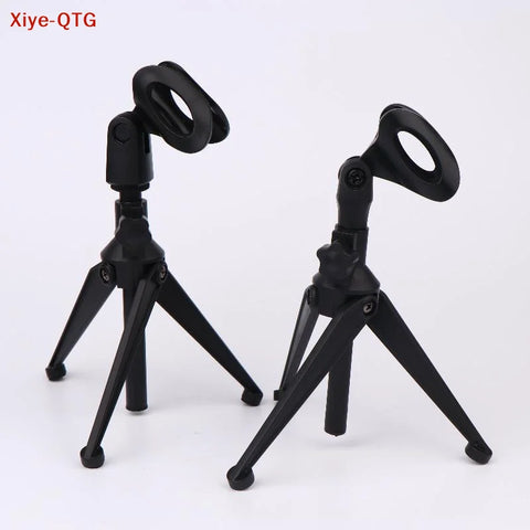 New 1Pcs Mini Portable Table Stand Universal Microphone Stand Desktop Tripod Adjustable Mic Clip Holder Lightweight Bracket