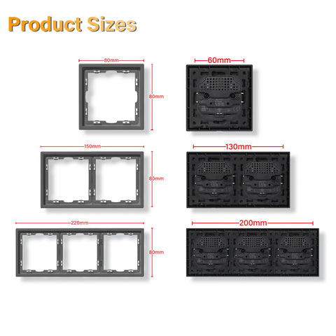 BSEED 1/2Gang Wall Light Switch Mechanical Buttons Switch 1Way EU Standard Plastic Frames LED Indicator Quick Wire Connection