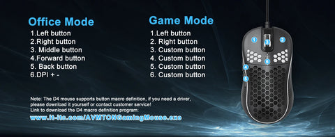 USB Wired Gaming Mouse with RGB Backlight 6 Levels 7200DPI Adjustable Ergonomic Design Mice for Office Laptop PC Computer Gamer
