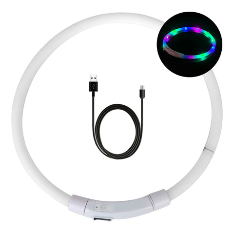 Led Usb Dog Collar Night Luminous Charge Necklace Dog Loss Prevention Night Safety Flashing Glow Collar Pet Accessories
