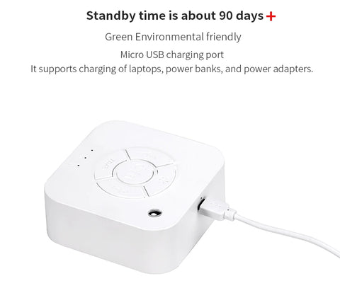 Baby White Noise Machine for Sleeping, Portable Sound Soother with 10 Relaxing Sounds, USB Rechargeable, Auto-Off Timer
