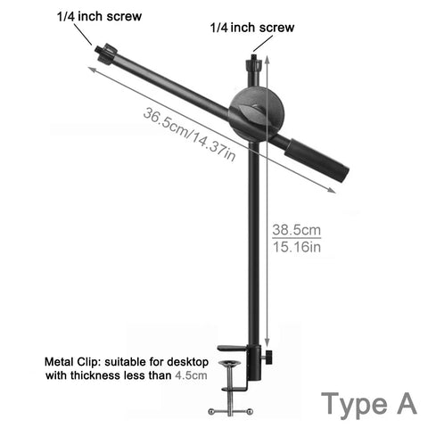 Microphone Stand Mic Stand Desk Microphone Bracket Phone Tripod Boom Arm Adjustable 3/8 1/4 Inch Screw Live Equipments