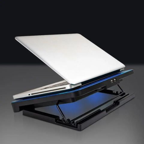 Portable Adjustable Laptop Cooling Pad USB Port Metal Mesh Laptop Cooler Fan LED Light Notebook Cooler Office