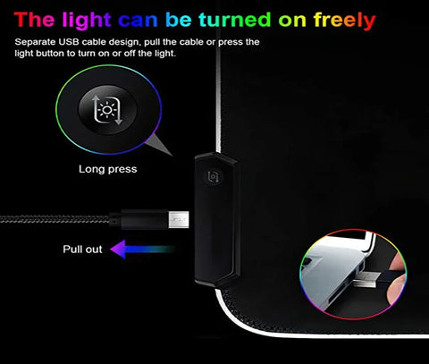 RGB Large Gaming Mouse Pad With Backlit Escape From Tarkov Mousepad PC Non-slip Rubber Desk Mat Computer Gamer Keyboard LED Rug
