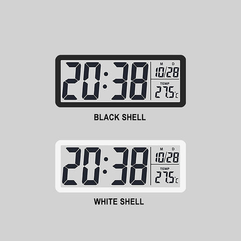 Digital Wall Clock Electronic Wall Mounted LCD Disply Clocks Multifunctional Temperature and Time Week Display Battery Powered