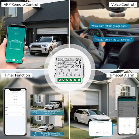 100-240V Tuya Zigbee/WiFi Garage Door Switch Smart Gate Opener Controller Module Voice App Control Work Alexa Google Assistant