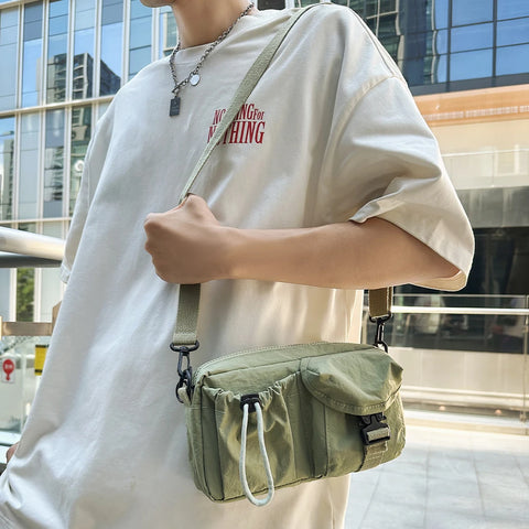 Trendy Sports Crossbody Bag, Workwear Style Design, Single Shoulder Bag, Multifunctional and Lightweight Portable Chest Bag