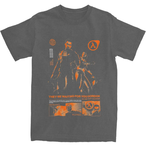 Oversized T-Shirt Videogames HALFS LIFES V4 Cotton T-Shirts Trending Tee Shirt for Men Summer Y2K Retro Loose Short Sleeve Tops