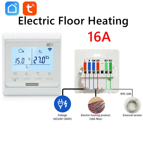 Smart Thermostat Tuya WiFi Home Electric Floor Heating Temperature Controller Water Gas Boiler Remote Voive Alexa Google Yandex