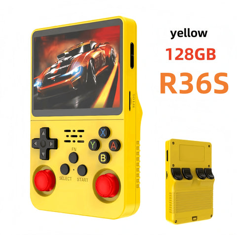 R36S R36 Ultra Handheld Retro Video Game Console IPS Screen 128GB Games Portable Pocket Player Linux System R36Ultra R36 PRO