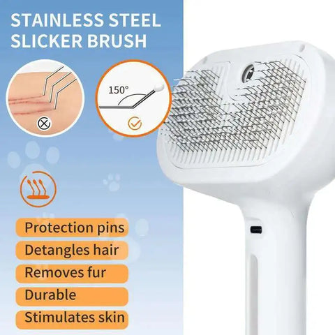 Sale Cat Brush with Steam Dog Spray Pet Steam Massage Brush Spray Hair Removal Comb Massage Steamer Comb for Long Hair Dogs Cats