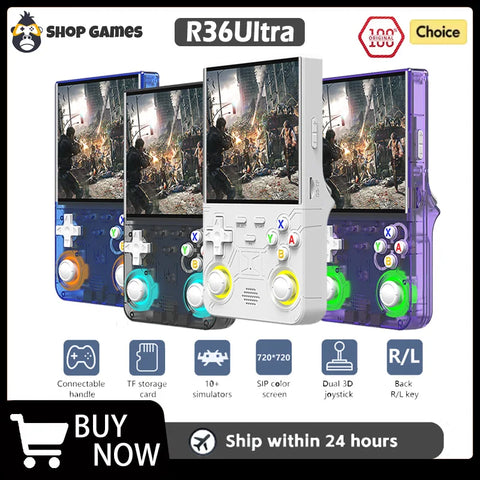 Retro Handheld Video Game Console R36Ultra Linux System 4.0-inch R36S IPS Screen Portable Pocket Video Player Game friend Gift