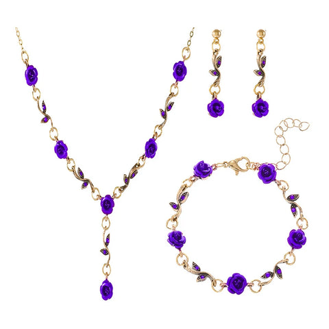 4pcs Women's Jewelry Set, Luxury Ladies Fashion Casual Bracelets, Necklace, Earrings, Jewelry Set, Suitable for Daily Wear, Gift