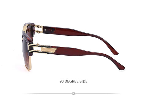 Luxury Stylish Brand Men Sunglasses Hot Designer Square Metal Sun Glasses Classic Fashion Driving Alpha Shades UV400