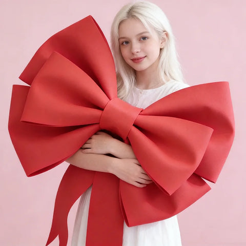Red Pink Big Bow Handmade DIY EVA Material Packaging Valentine's Day Decor Xmas Wedding Birthday Party Backgroun Home Decoration
