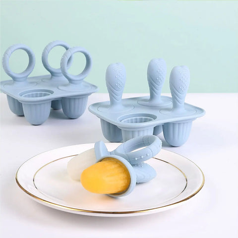 Baby Silicone Mold Set,Teething Teether,Perfect for Freezing Breast Milk, Formula & Smoothies - Essential Baby Feeding Accessory
