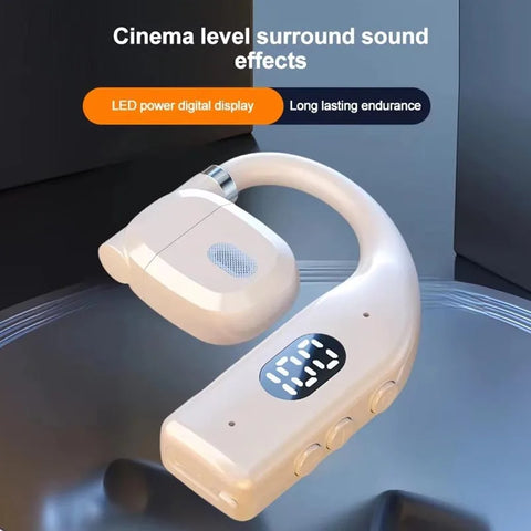 LED Single Earphones Long Standby Business Headphones Waterproof Mono Headset Outdoor Call Bluetooth 5.3 Wireless Earbuds