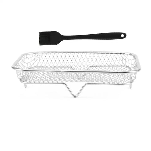 Air Fryer Rack Baking Tray Stackable Grilling304Stainless Steel Airfryer Oven Grill Steamer Cooker Kitchen Gadgets Cooking Tools
