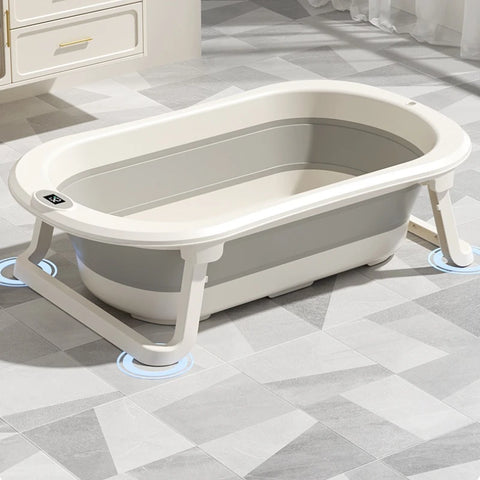 Foldable Portable Baby Bathtub Collapsible Infant Bath Tub Newborn Toddler Large Non Slip Bath Seat Home Travel Space Saver