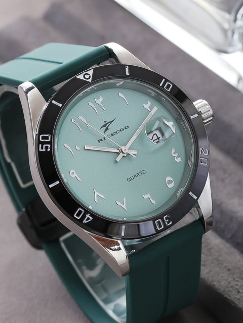 Fashionable, sporty, minimalist, business wristwatch with quartz movement, large dial paired with three-dimensional graduations,