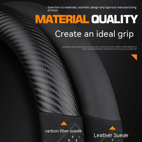 For Volkswagen VW Magotan Arteon Golf GTI Beetle CC Tiguan Bora Santana Carbon fiber Suede Car Steering Wheel Cover Accessories