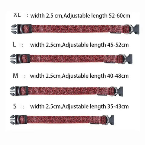Adjustable Luminous LED Dog Collar Bright Nylon Collar Night Safety Pet Accessory for Dogs