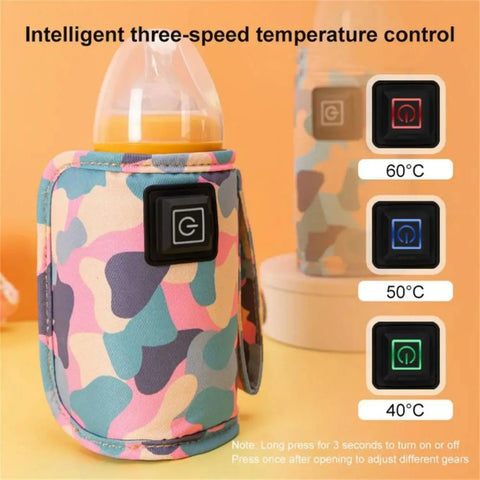 USB Portable Milk Warmer Bottle Heater Travel Stroller Insulated Bag For Baby Nursing Outdoor Winter Use Safe Heating