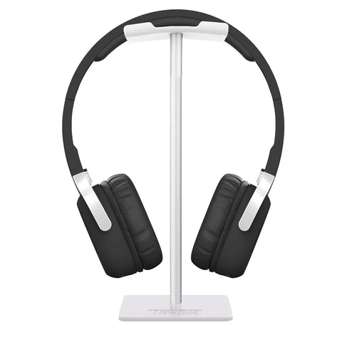 Headphone Stand Headset Holder Earphone Stand with Aluminum Supporting Bar Flexible Headrest ABS Solid Base for All Headphones