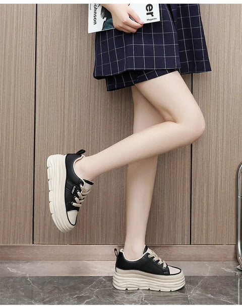Chunky Sneakers Women 2025Spring Platform Designer Casual Shoes Comfortable Softsole Waterproof Vulcanize Shoes Zapatillas Mujer