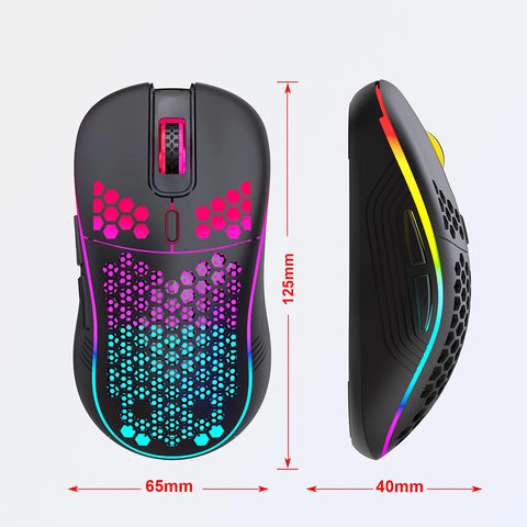 RGB 2.4G Wireless Gaming Mouse RGB Lighting Charging Mouse with Adjustable DPI Ergonomic Honeycomb Design for Desktop Laptop
