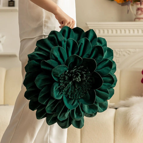 Flower Velvet Cushion Cover Luxury Handmade Splicing Petal Pillow Cover For Living Room Sofa Office Waist Back Cover Pillowcase