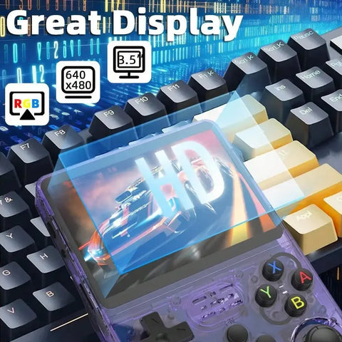 R36S Retro Game Console 64GB Handheld 3.5 Inch IPS Screen Portable Pocket Video Player 20000+ Games Consola Kid Gift