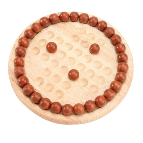 Single Player Chess Board Peg Solitaire Puzzle Travel Wood Educational Strategy Games For Adults Kids Ideal Family Fun Party