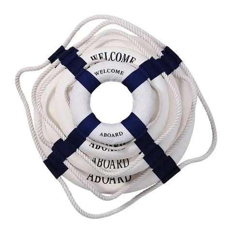 Welcome Decorative Red Blue Life Buoy Home Marine Beach Wall Decoration Life Buoy Crafts Living Room Decoration