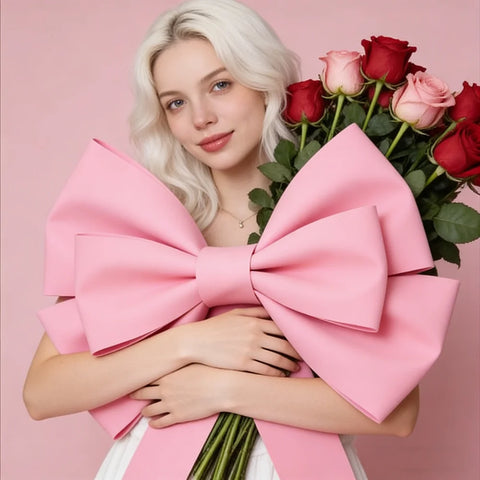 Red Pink Big Bow Handmade DIY EVA Material Packaging Valentine's Day Decor Xmas Wedding Birthday Party Backgroun Home Decoration