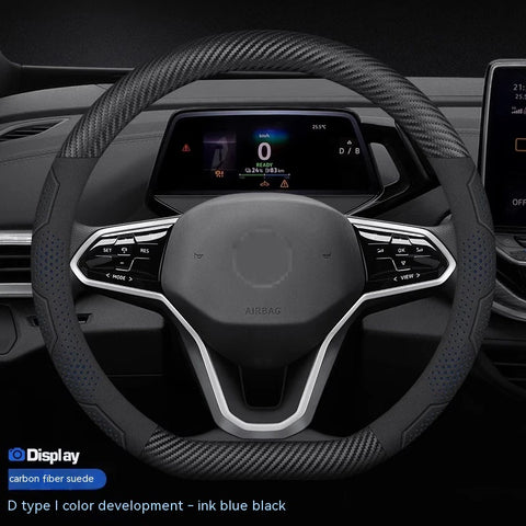 For Volkswagen VW Magotan Arteon Golf GTI Beetle CC Tiguan Bora Santana Carbon fiber Suede Car Steering Wheel Cover Accessories